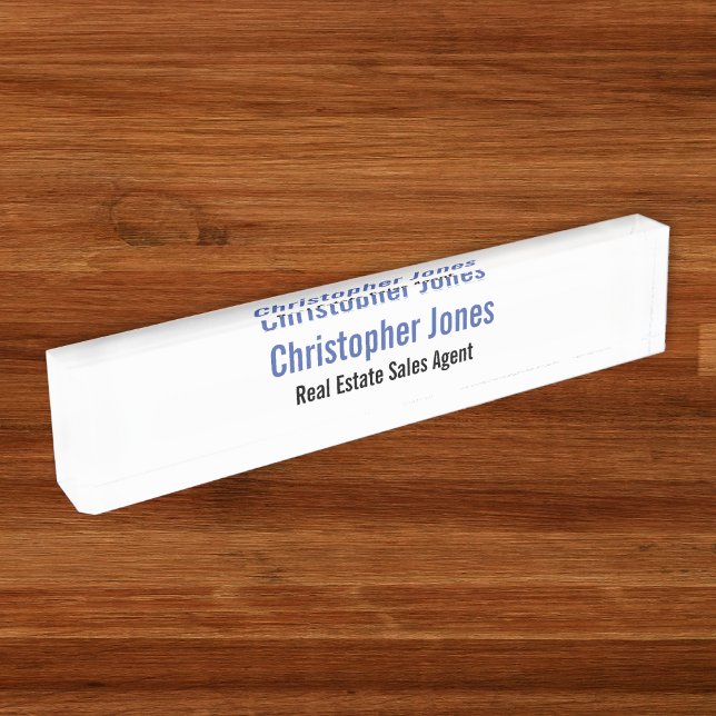 Elegant White Professional Executive Office Title Nameplate (Elegant White Professional Executive Office Title Name Plate)