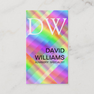 ELEGANT WHITE PROFESSIONAL IRIDESCENT HOLOGRAM BUSINESS CARD