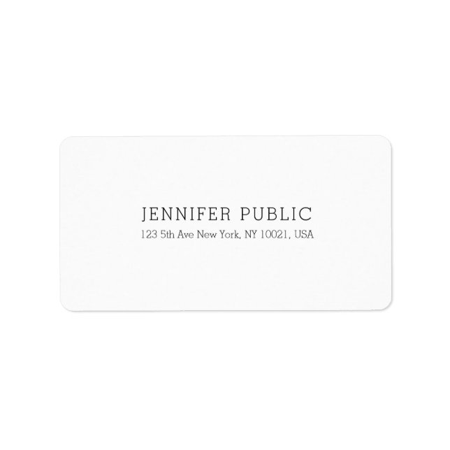Elegant White Professional Simple Modern Template Label (Front)