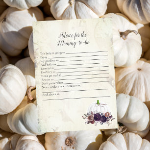 Elegant White Pumpkin Advice For The Mummy To Be Invitation