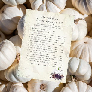Elegant White Pumpkin Do You Know Mummy Game Invitation