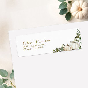 Elegant White Pumpkin Greenery Fall Wedding