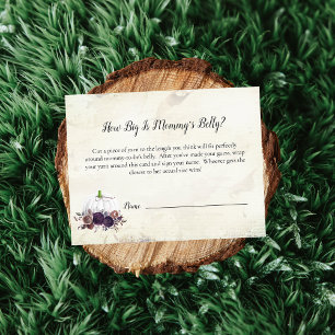 Elegant White Pumpkin Mum's Belly Size Game Invitation