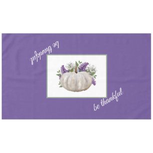 Elegant White Pumpkin Purple Table Cloth