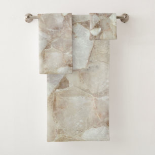 Elegant White Quartz Bath Towel Set