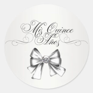Elegant White Quinceanera Stickers