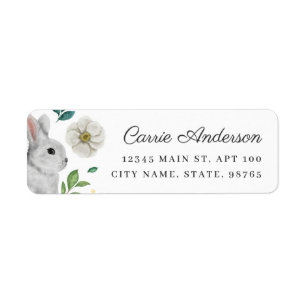 Elegant White Rabbit & Rose Spring Address