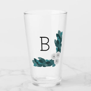Elegant White Ranunculus Flowers & Foliage Mono Glass