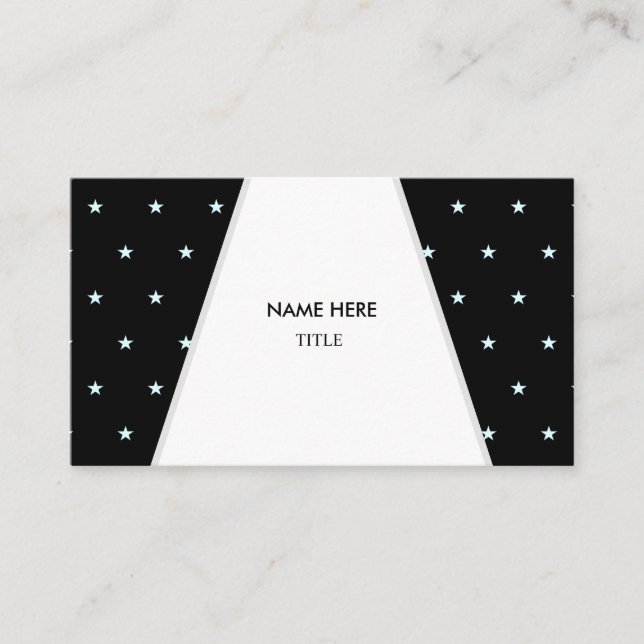 Elegant White Ray on Starry Background Business Card (Front)