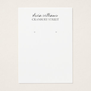 Elegant White Red Minimal Earring Display Card