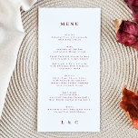 Elegant White Red Plum Burgundy The Wedding Menu<br><div class="desc">slim menu to match the collection
*if you would like more paper options this design can be transferred to a slim program
*or for more help contact me</div>