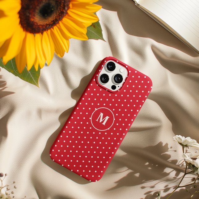 Elegant White & Red Polka Dot Your Initial 12 Pro Case-Mate iPhone Case (Elegant White & Red Polka Dot Your Initial 12 Pro Case-Mate iPhone Case)