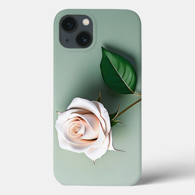 Elegant White Rose Botanical Case-Mate iPhone Case (Back)