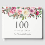 Elegant White Rose Floral 100th Birthday GuestBook<br><div class="desc">Elegant White Rose Floral 100th Birthday Guest Book

For matching set see Niche and Nest Store</div>