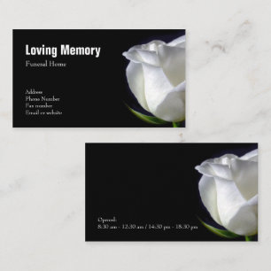 Elegant White Rose Floral Business Card