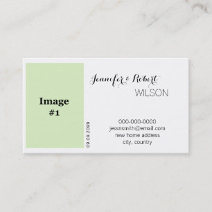 Elegant white rose flower wedding new address business card