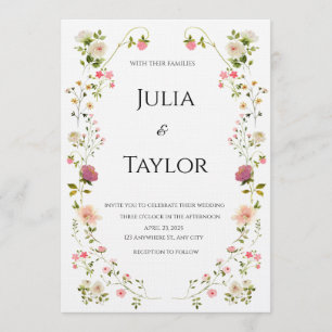 Elegant White Rose Invitation