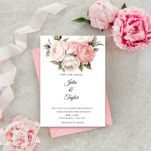 Elegant White Rose Invitation