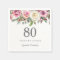 Elegant White Rose Pink Floral 80th Birthday