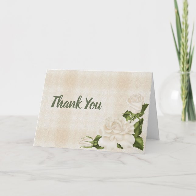 Elegant White Rose Thank You (Front)