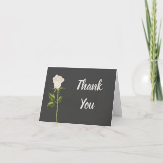 Elegant White Rose Thank You Card