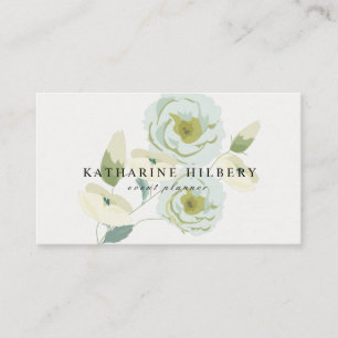 Elegant White Roses Business Card