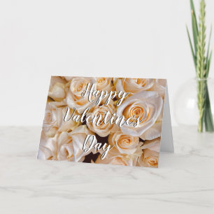 Elegant White Roses Floral Best Friend Valentine's Card