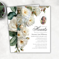 Elegant White Roses Forever In our Hearts Funeral