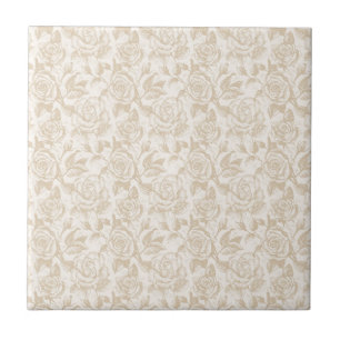 Elegant White Roses Tile