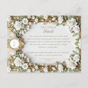 Elegant White Roses with Faux Gold Enclosure Card