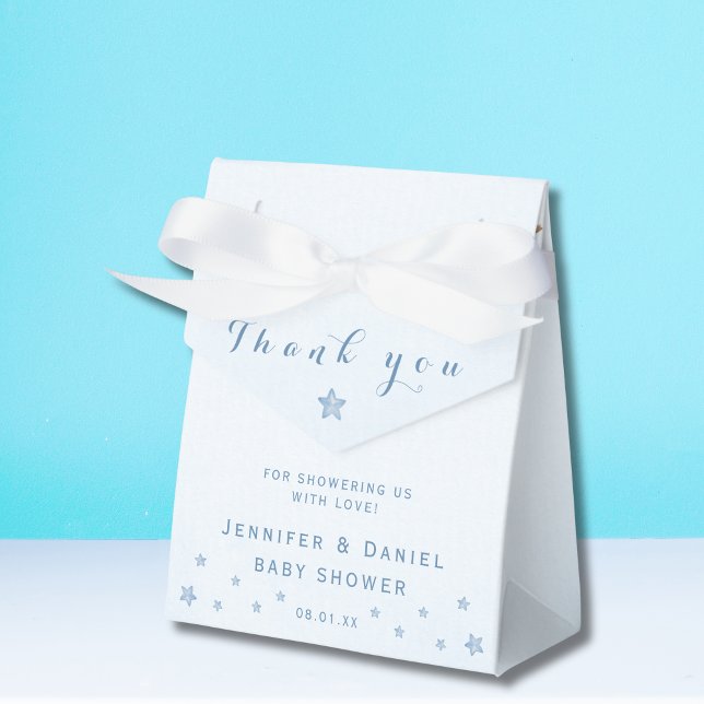 Elegant White Script Thank You Favour Box Stars (Creator Uploaded)