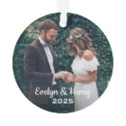 Elegant White Script Wedding Monogram Photo