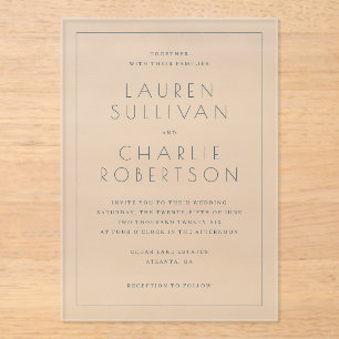 Elegant White Serif Wedding Invitation