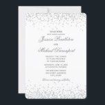 Elegant White Silver Glitter Classic Wedding Invitation<br><div class="desc">Classic and elegant white with silver glitter wedding invitation with rounded edges. Contact me for assistance with your customisations or to request additional matching or coordinating Zazzle products for your event(s).</div>