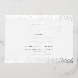 Elegant White Silver Snowflake Christmas Party