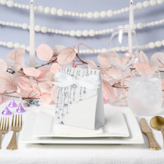 Elegant White & Silver Wedding box favor– Floral &