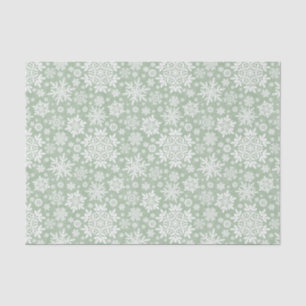 Elegant White Snowflake (Sage Pine) Tissue Paper
