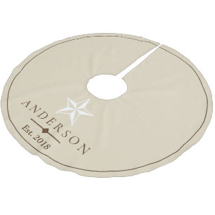 Elegant White Star Personalised Brushed Polyester Tree Skirt