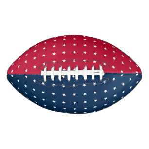 Elegant White Stars Pattern on Red and Navy Blue American Football