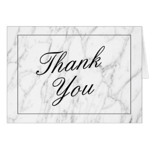 Elegant white stone marble small wedding thank you