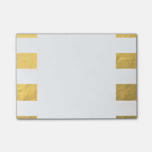 Elegant White Stripes Gold Foil Printed Post-it Notes
