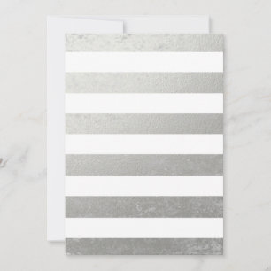 Elegant White Stripes Silver Foil Printed