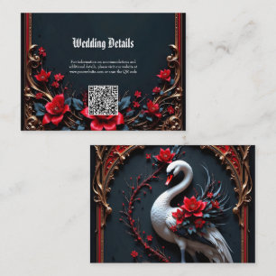 Elegant White Swan Wedding Collection Enclosure Card