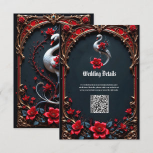 Elegant White Swan Wedding Collection Enclosure Card