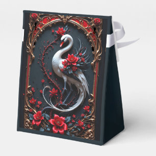 Elegant White Swan Wedding Collection Favour Box