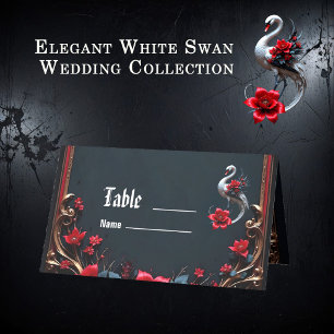 Elegant White Swan Wedding Collection Place Card