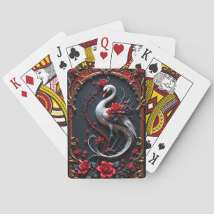 Elegant White Swan Wedding Collection Playing Cards