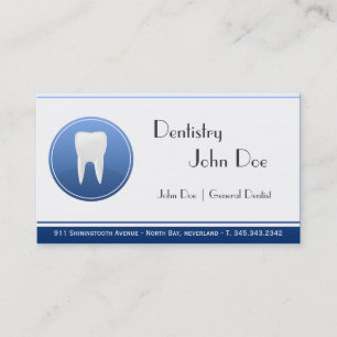 Elegant white teeth dentist dental business card