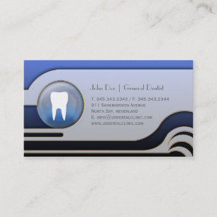 Elegant white teeth dentist dental business card