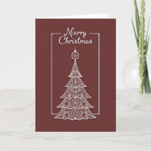Elegant White Tree Card